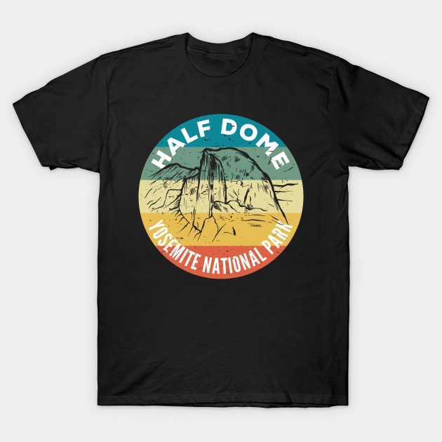 Half Dome Retro T-Shirt by HalpinDesign